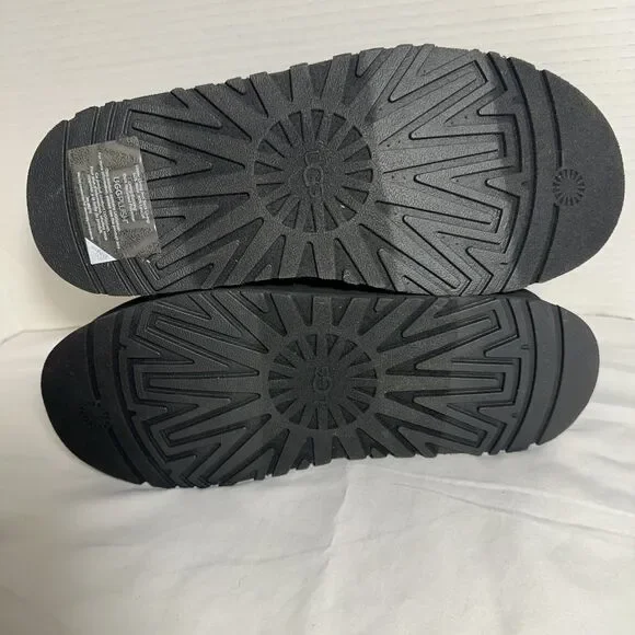 Ugg Tazz Maxi Tasman Slippers Women's 8 Black & Blue Shearling Platform Fleece - Picture 16 of 16